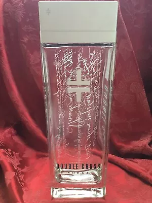 FLAWLESS Empty DOUBLE CROSS 750ML Glass VODKA LIQUOR BOTTLE Clear Frost BUD VASE • $35