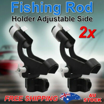 $31.40 • Buy 2x Fishing Rod Holders Boat Mount Rack Kayak Adjustable Side Tackle Black Marine