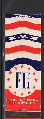 Vtg Matchbook Cover: Fifa Food Industry For America Display Our Flag Proudly • $5.36