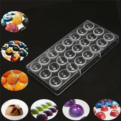 Clear Hard Chocolate Maker Polycarbonate 24PCS Half Ball Candy Mould Ice Cube • £5.59