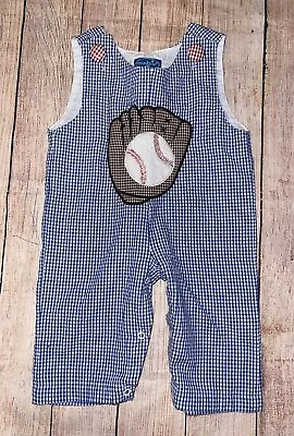 Boys 0-6 Months Mud Pie Baseball Blue Romper Jon Jon • $16