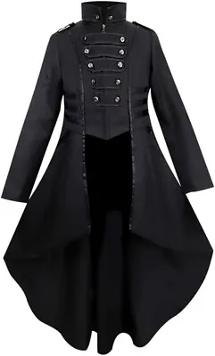 Vintage Womens SteampunK Swallow Tail Lon Coat Jacket Medieval Size XL • £9.99