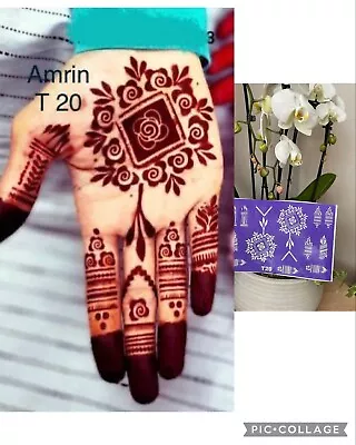 India Henna Stencils Temporary Tattoo Hand Template Body Art Lace Stencil • £3.95