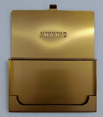 Vintage Gold-Tone Metal Business Card Holder - Stamped - Winning - On Front • $8.99