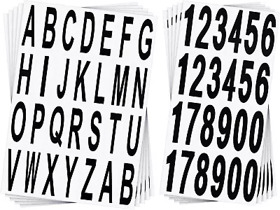 10 Sheets Mailbox Numbers And Letters Stickers For Outside Stick On Black Vinyl • $10.72