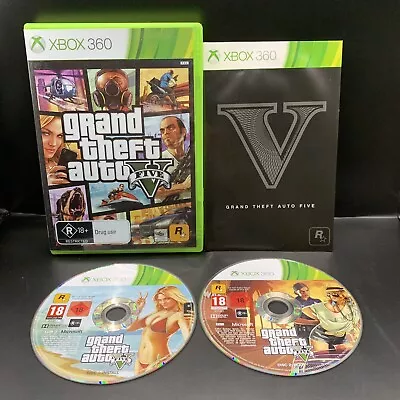 Grand Theft Auto V - Xbox 360 Game (2013) 2 Disc Set With Manual • $11.35