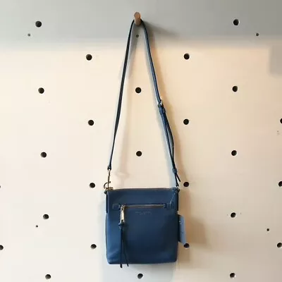 Marc Jacobs Blue Pebbled Leather Recruit North-South Crossbody Bag 0408TK • $55