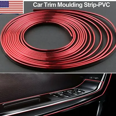 Red 5M Car Interior Door Gap Edge Line Insert Molding Trim Strip Deco Accessory • $6.95