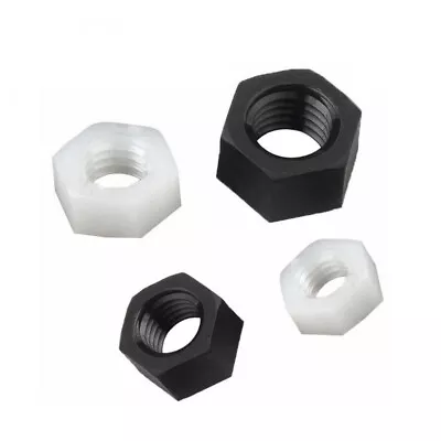 Nylon Hex Nut Plastic White/black Lock Nut M2 M2.5 M3 M4 M5 M6 M8 M10 M12  • $2.84