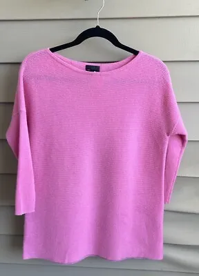 J Crew Italian Cashmere Boat Neck Pink Sweater  Relaxed Fit Women’s Size XS • $36.96