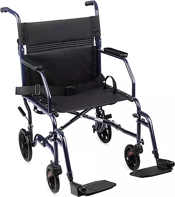 19  Transport Wheelchair W/ Swing Away Footrest Lightweight Foldable Wheel Chair • $138.87