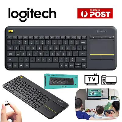 LOGITECH K400 Plus Wireless Keyboard Touchpad PC Laptop Android Smart TV BOX USB • $68.81