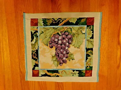 Grapes Large Cluster Purple Tapestry Fabric Pillow  2 Squares 18” X 18”   • £14.46