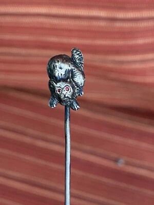 $26 • Buy Vintage Antique Sterling Scaredy Cat Stick Pin Halloween 