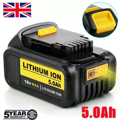 £18.90 • Buy For DEWALT DCB184 18V 5.0Ah Li-ion Battery 18Volt Max XR DCB182 DCB183 DCB180 UK