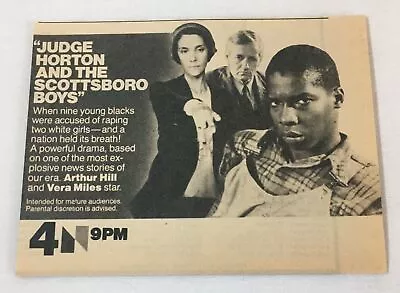 1977 NBC Tv Movie Ad ~ JUDGE HORTON AND THE SCOTTSBORO BOYS Vera Miles • $7.99