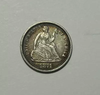 1871 Seated Liberty Half Dime Xf • $21.50