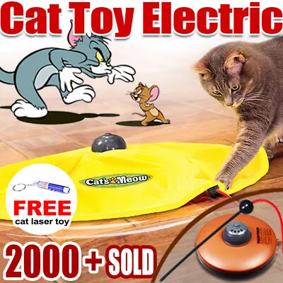 $22.99 • Buy Electronic Cat Toy Fabric Cat's Meow Undercover Fabric Moving Mouse Fun AU
