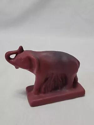 Van Briggle Pottery Elephant Trunk Up Figurine Mulberry Persian Rose • $50