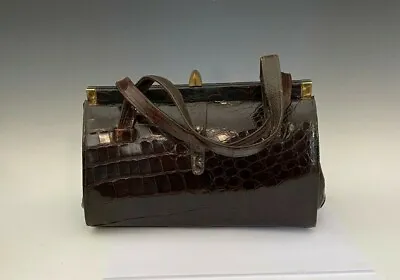 Vintage Genuine Alligator Skin Vassar Large Brown Purse • $79