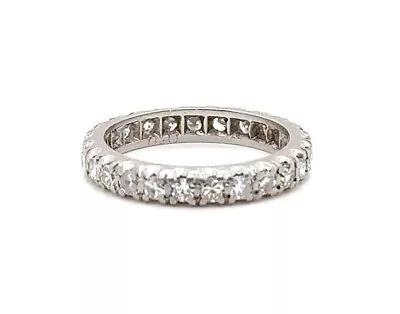 Deco Eternity Diamond Wedding Ring Platinum Anniversary Band .75ct Original 1930 • $1385