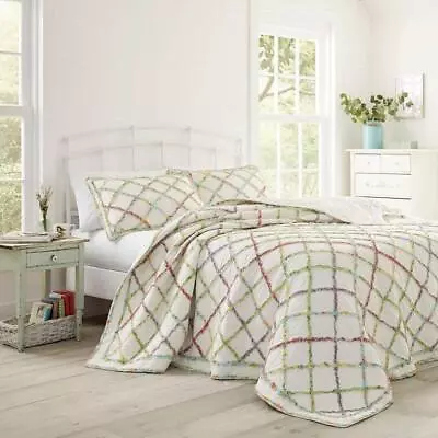 Laura Ashley Quilt (1Pc) Multicolored Floral Cotton Full/Queen Reversible Soft • $75.93