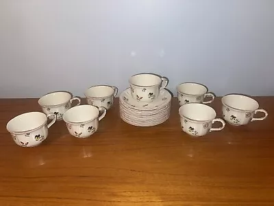 Set Of 8 Villeroy & Boch Petite Fleur Porcelain Tea Coffee Cup & Saucer • $75