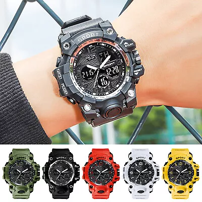 Mens Electronic Watch Sport Military Analog Quartz Digital Wrist Watches US • $11.59