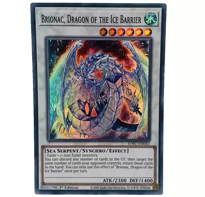 YUGIOH Brionac Dragon Of The Ice Barrier SDFC-EN043 Super Rare 1st Edition MINT • £0.99