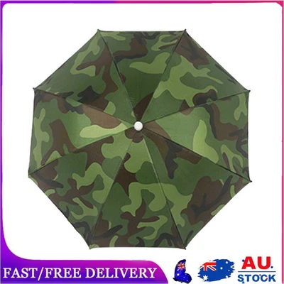 $10.16 • Buy Umbrella Hat Foldable Sun Shade Waterproof Camping Headwear Cap(Army Green)