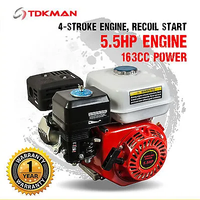 $205.98 • Buy 5.5HP Petrol Stationary Engine Motor 4-Stroke OHV 19mm Horizontal Shaft Replace