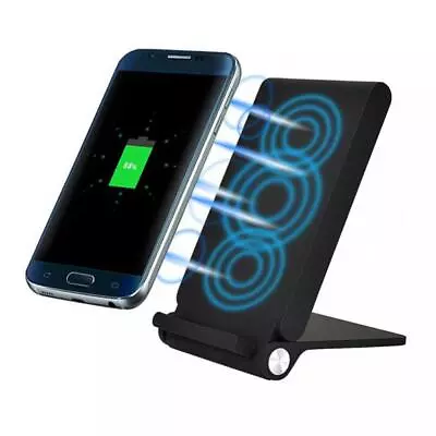 WIRELESS CHARGER 10W FAST FOLDING STAND 3-COILS CHARGING PAD For CELL PHONES • $34.46