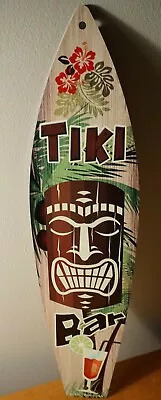 $12.95 • Buy TIKI BAR IDOL WELCOME SIGN Tropical Drink Rustic Beach Bar Surfboard Home Decor