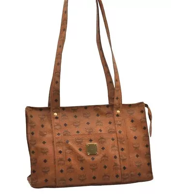 Authentic MCM Vintage Visetos Leather Shoulder Tote Bag Brown 9966H • $20.50