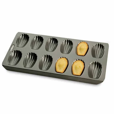 Kitchen Craft Chicago Metallic Non Stick Madeleine Pan Tray Cake Tin 12 Hole • £8.99