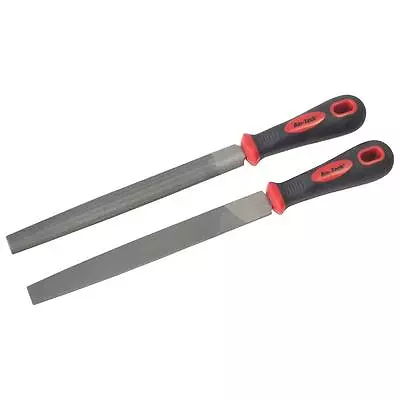 £10.55 • Buy 2 Piece 150 Mm 6  File Set Flat + Half Round For Metal Plastic Etc E1358
