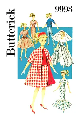 Vintage 1960 Barbie Clothes Pattern Reproduction Butterick 9993 Uncut • $7.95