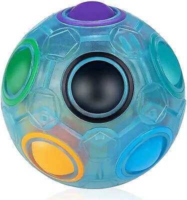 £4.99 • Buy Magic Rainbow Fidget Ball Blue Toy Speed Cube Brain Teaser Stress Relief For All