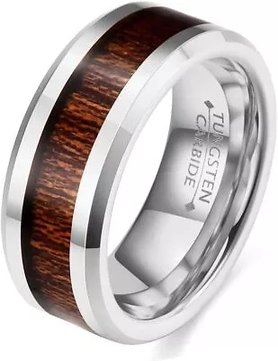 Valentines Day Gifts Wood Inlay Ring For Men Boyfriend Husband Lover Birthday US • $15.99