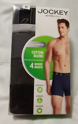 Jockey ActiveBlend - 4 Pack - Men Boxer Briefs - Medium - Black/Grey - StayCool • $33.99