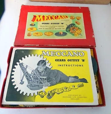 Vintage Meccano Gears Outfit B Complete In Original Box With Manual • £25