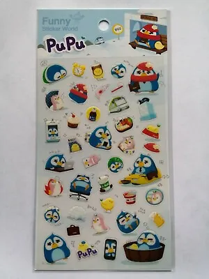 1 Pk Cute Kawaii Pu Pu Penguin Stickers Bnip Very Colourful Craft Art Scrapbooki • £2.20