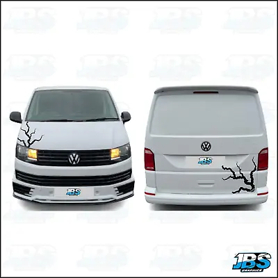 FITS VW Transporter T5 T6 LIGHTENING STRIKE Vinyl Graphics Stickers • $23.62