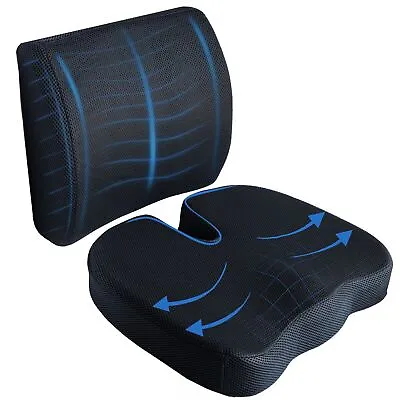Lumbar Back Support Cushion Car Seat Wheelchair Office Chair Pillow Memory Foam • £10.99