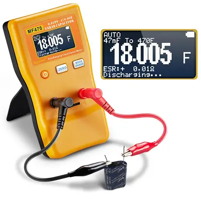 Capacitor Tester MF470 Auto Ranging Capacitance Meter Professional Measuring C • $57.73