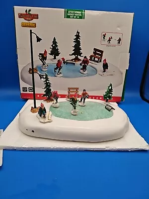 Lemax After School Hockey Match-animated Skating Pond -Holiday Tested Works • $29.87