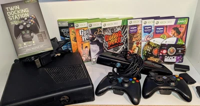 Xbox 360/Live Bundle Console Kinect Games Controllers & Docking Station • £89.99