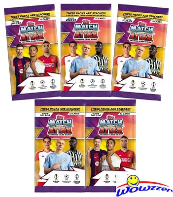 (5) 2023/24 Topps Match Attax UEFA Soccer Factory Sealed Foil Pack-60 NEW Cards! • $19.95