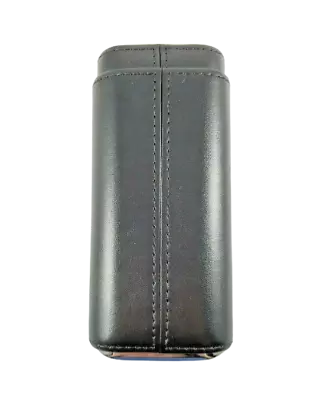 Amancy 3 Holders Genuine Leather Cigar Case With Silver Stainless Steel • $29.95