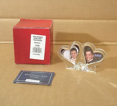 Vtg NOS Waterford Marquis Crystal Sweet Memories Dual Heart 3  Photo Frame W/Box • $24